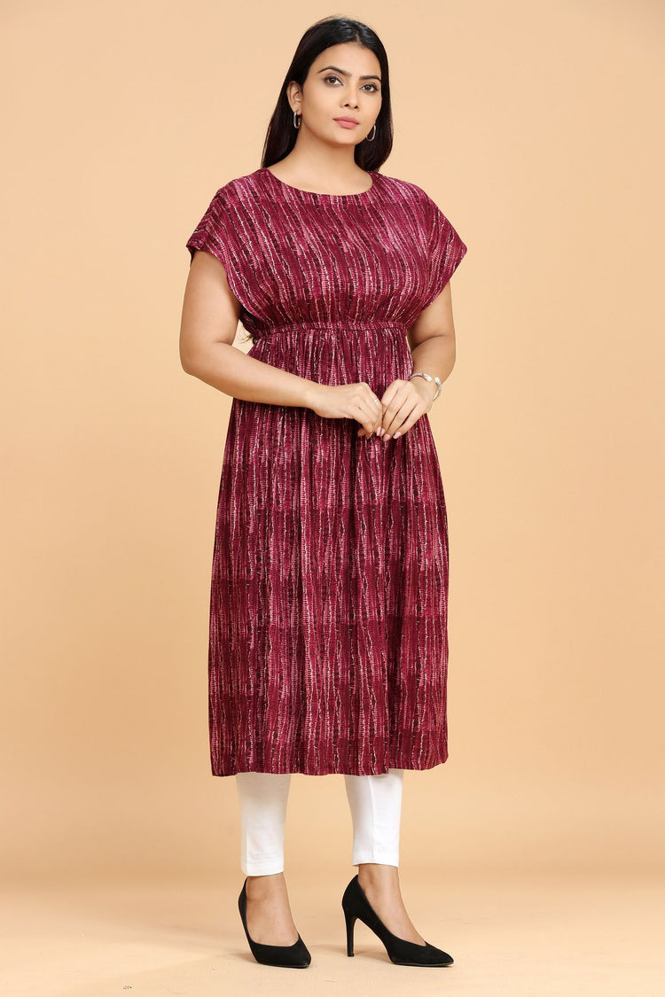 Mahfuzah Purple Rayon Party Gown