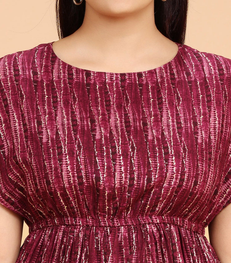 Mahfuzah Purple Rayon Party Gown