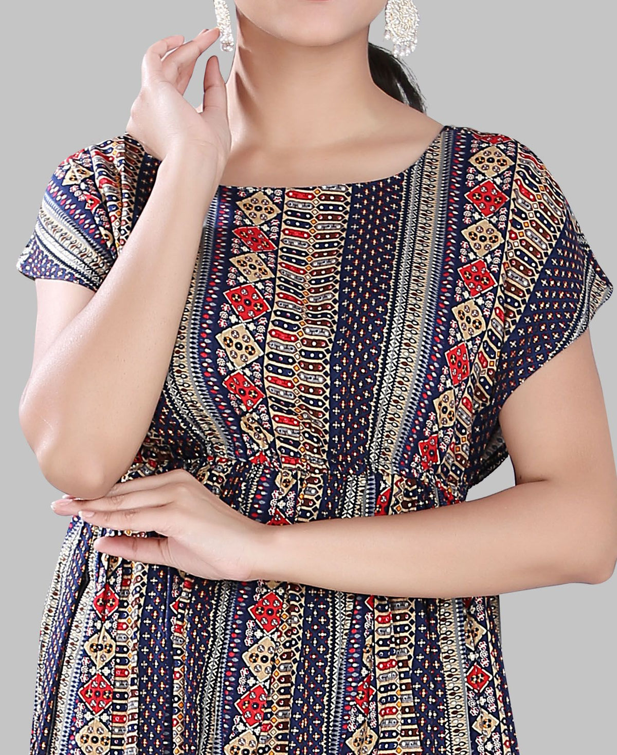 Mahfuzah Multicolour Cotton Kurti