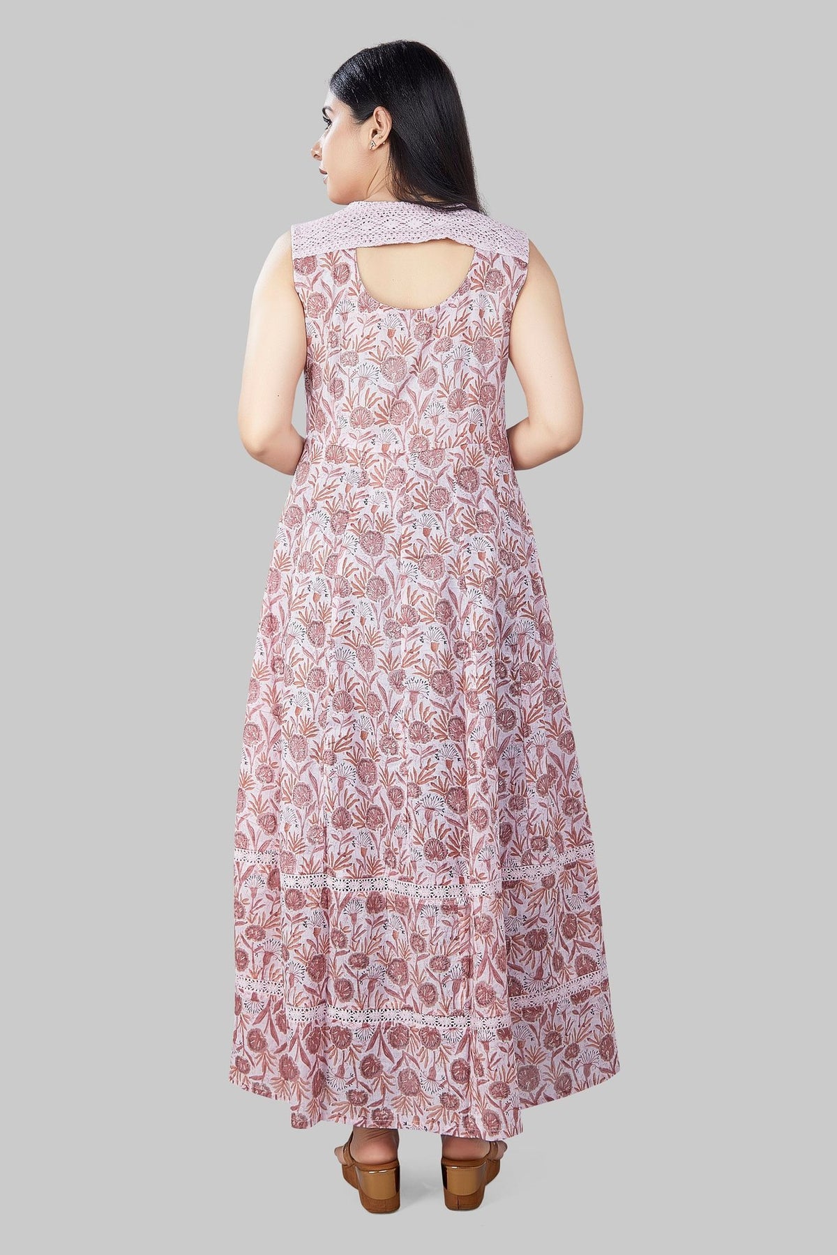 Manar Off White Jaipuri Cotton Printed Sleeves Kurti