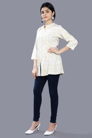 Mayesha Off White Cotton Short Kurtis
