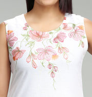 Nailah White  Cotton Kurta With Pant Set
