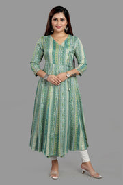 Niesha Green Rayon Anarkali Kurti