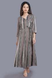 Niesha Gray Rayon A Line Kurta