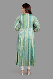 Niesha Green Rayon Anarkali Kurti