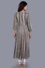 Niesha Gray Rayon A Line Kurta
