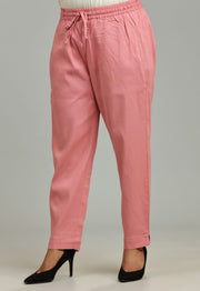 Peach Cotton Lycra Pant