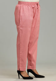 Peach Cotton Lycra Pant