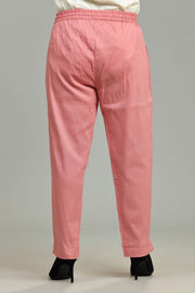 Peach Cotton Lycra Pant