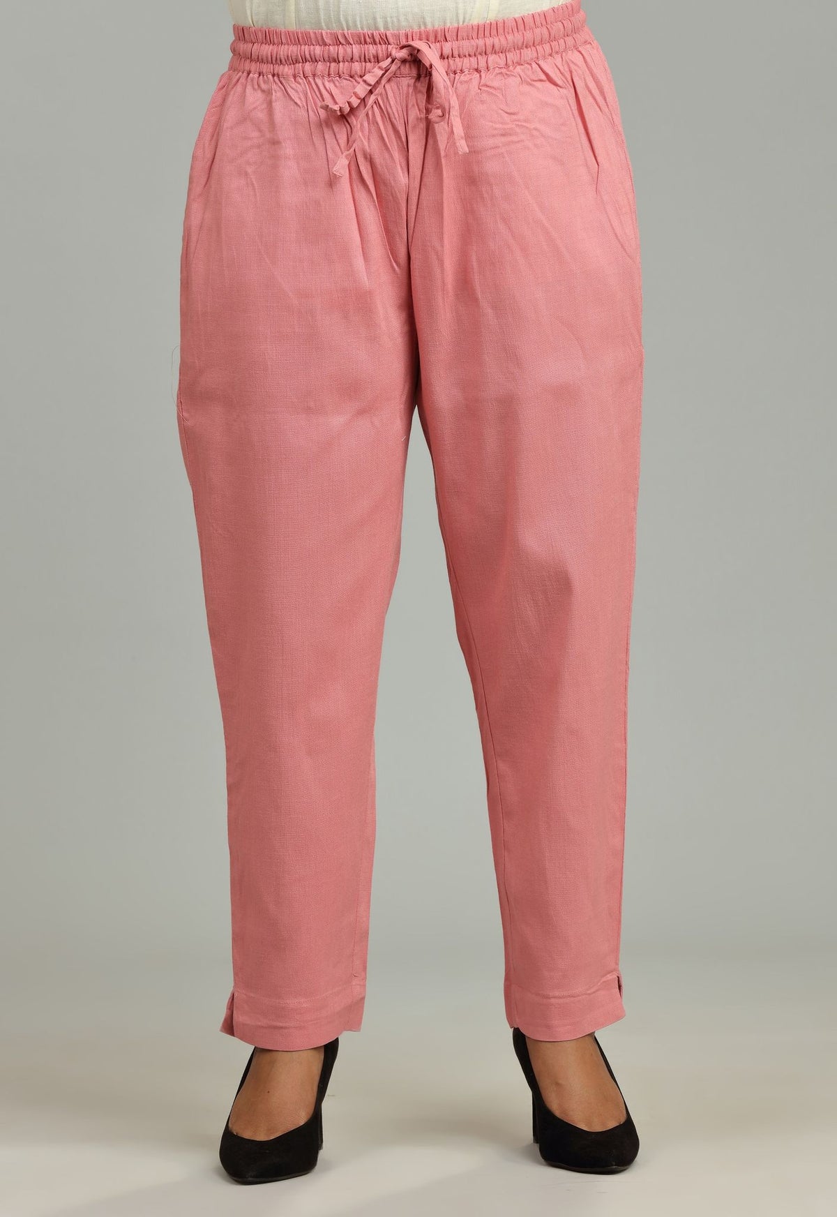 Peach Cotton Lycra Pant