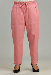Peach Cotton Lycra Pant