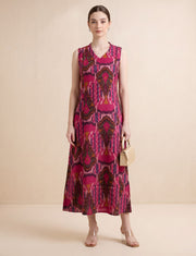Pink Pure Cotton Medallion Print Straight Kurta