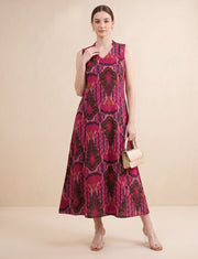 Pink Pure Cotton Medallion Print Straight Kurta