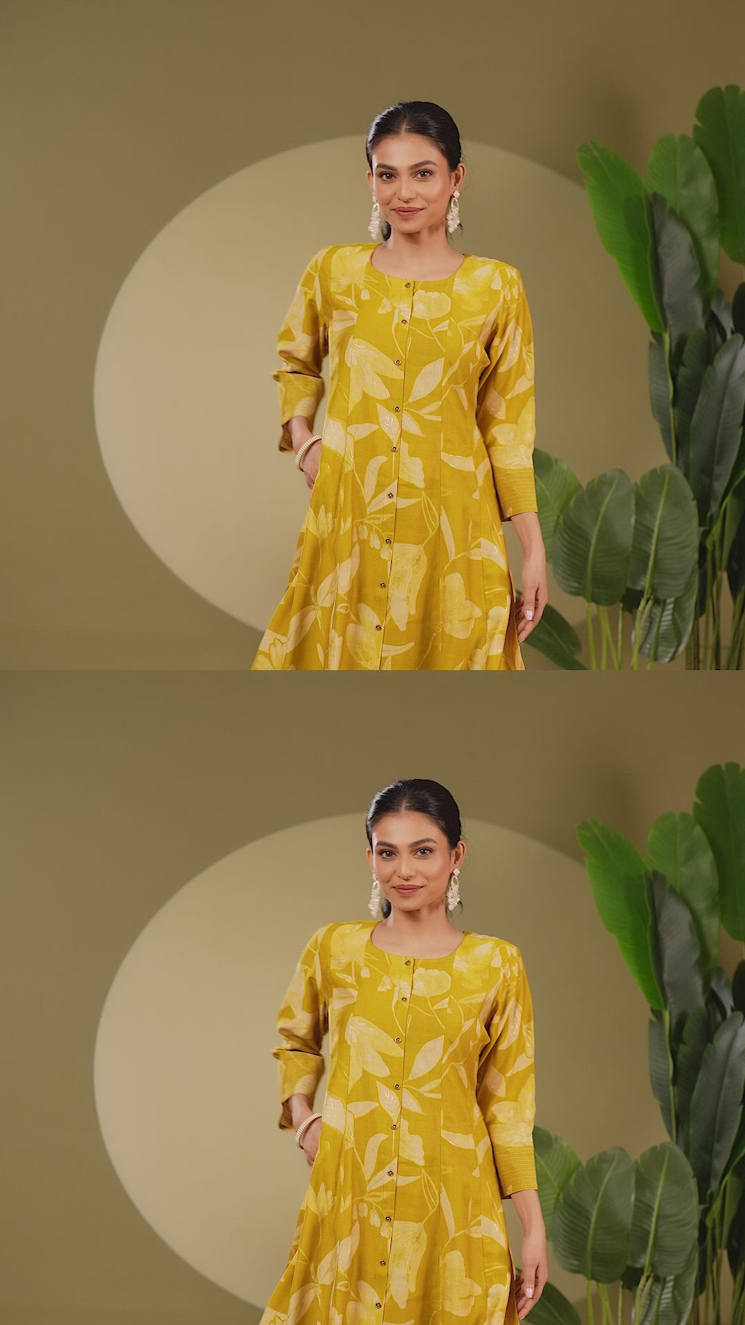 Mustard Vatican Printed Straight Kurta Pant Co ord Set