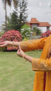Light Orange Embroidered Straight Kurta Set with Dupatta
