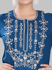 Rabia Light Blue Rayon Kurta With Pant Set