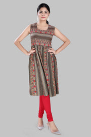 Reedu Multicolour Cotton Sleeves Kurti