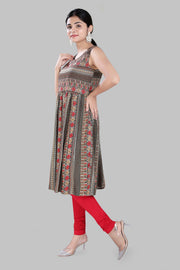Reedu Multicolour Cotton Sleeves Kurti