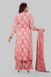 Shaheen Peach Jaipuri Cotton Suit Set