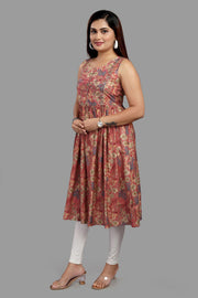 Shailly Multicolor Cotton Flared Sleeves Kurti