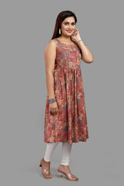 Shailly Multicolor Cotton Flared Sleeves Kurti