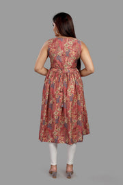 Shailly Multicolor Cotton Flared Sleeves Kurti