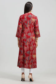 Shravani CC224 Maroon Rayon Printed A Line Kurta