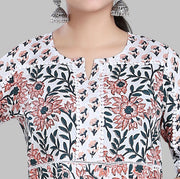 Sohana Off White Jaipuri Cotton Anarkali kurti
