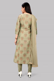 Stella Mehandi Green Cotton Silk Embroidered Suit Set