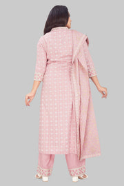 Sultana Pink Rayon Embroidered Suit Set