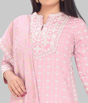 Sultana Pink Rayon Embroidered Suit Set