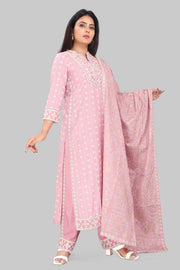 Sultana Pink Rayon Embroidered Suit Set