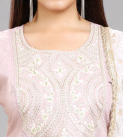 Taarika Light Purple Cotton Embroidered Suit Set