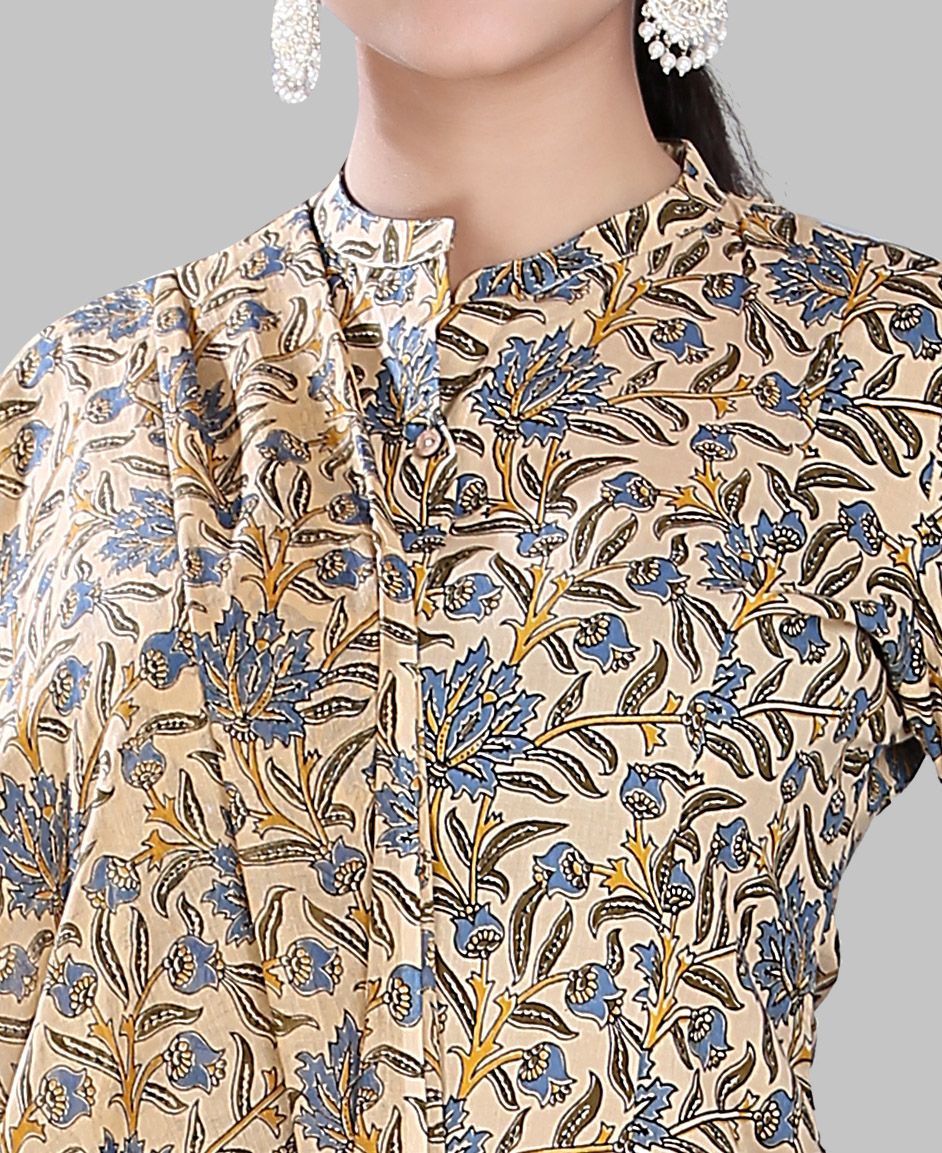 Taslima 1 Beige Jaipuri Cotton Suit Set