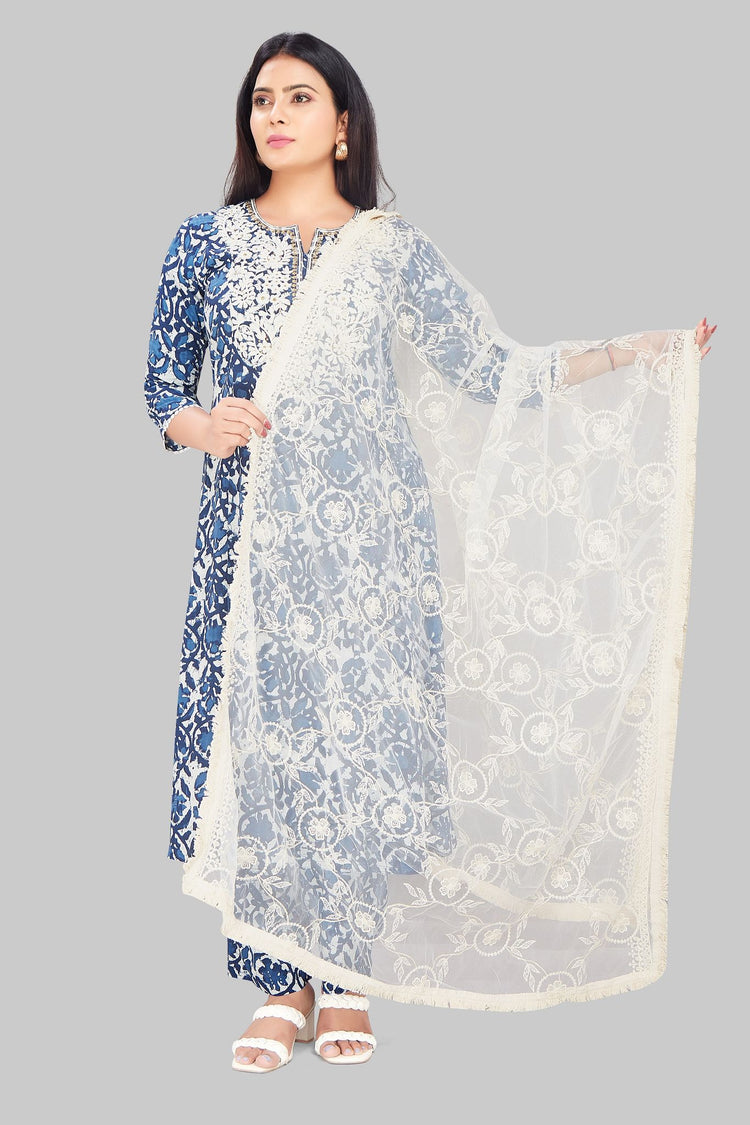 Off White Embroidered Dupatta