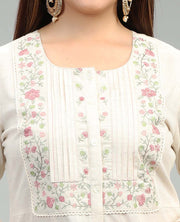 Zenia Off White Flex Cotton A Line Kurta