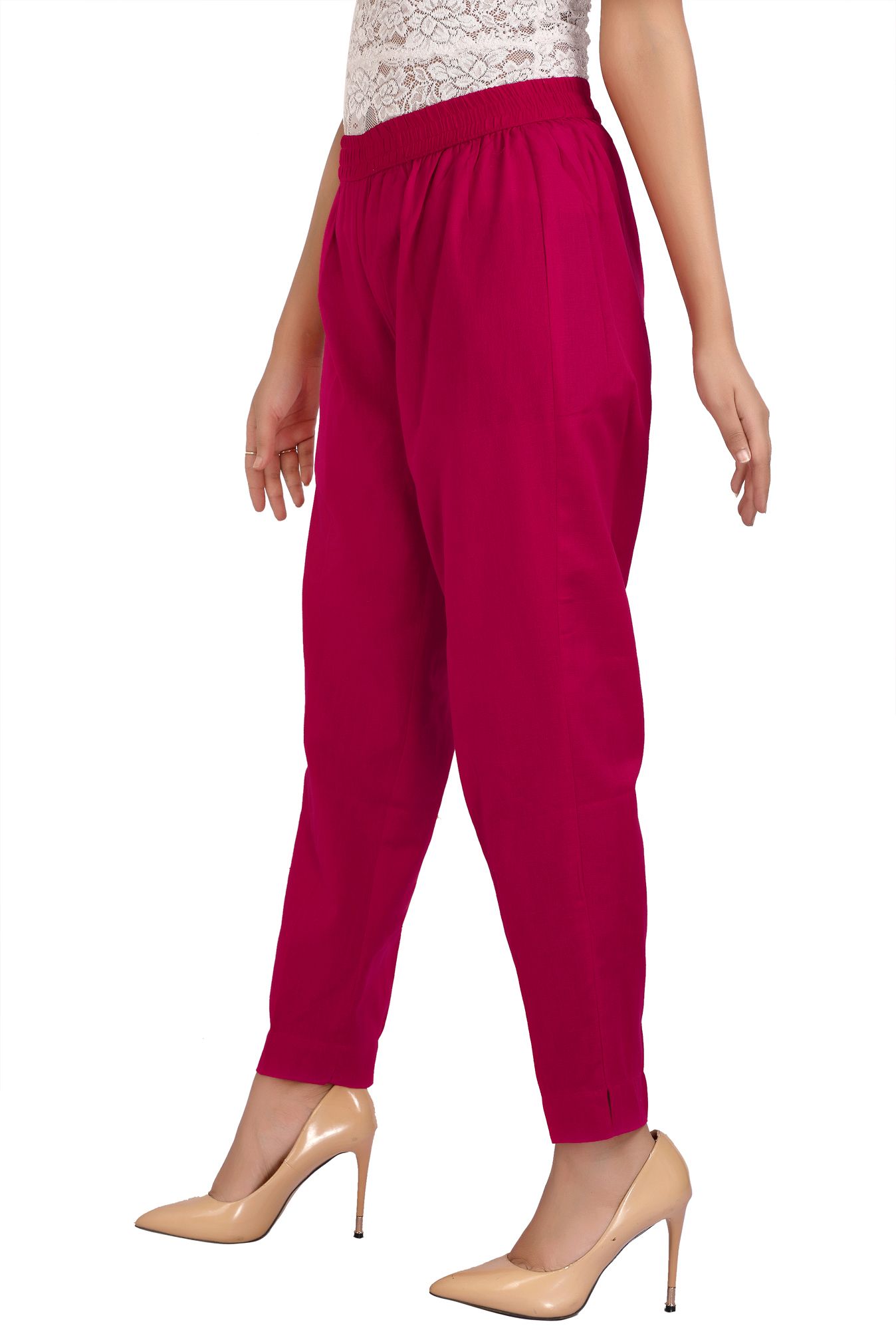Women's Rani Pink Cotton Pant