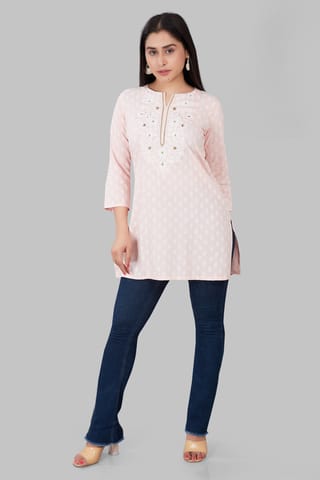 Buy Aurelia Baby Pink Cotton Straight Kurta for Women Online @ Tata CLiQ