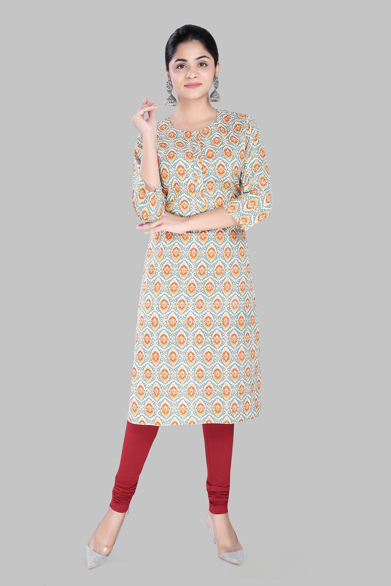 Rifaya - Multicolour Jaipuri Cotton Kurti