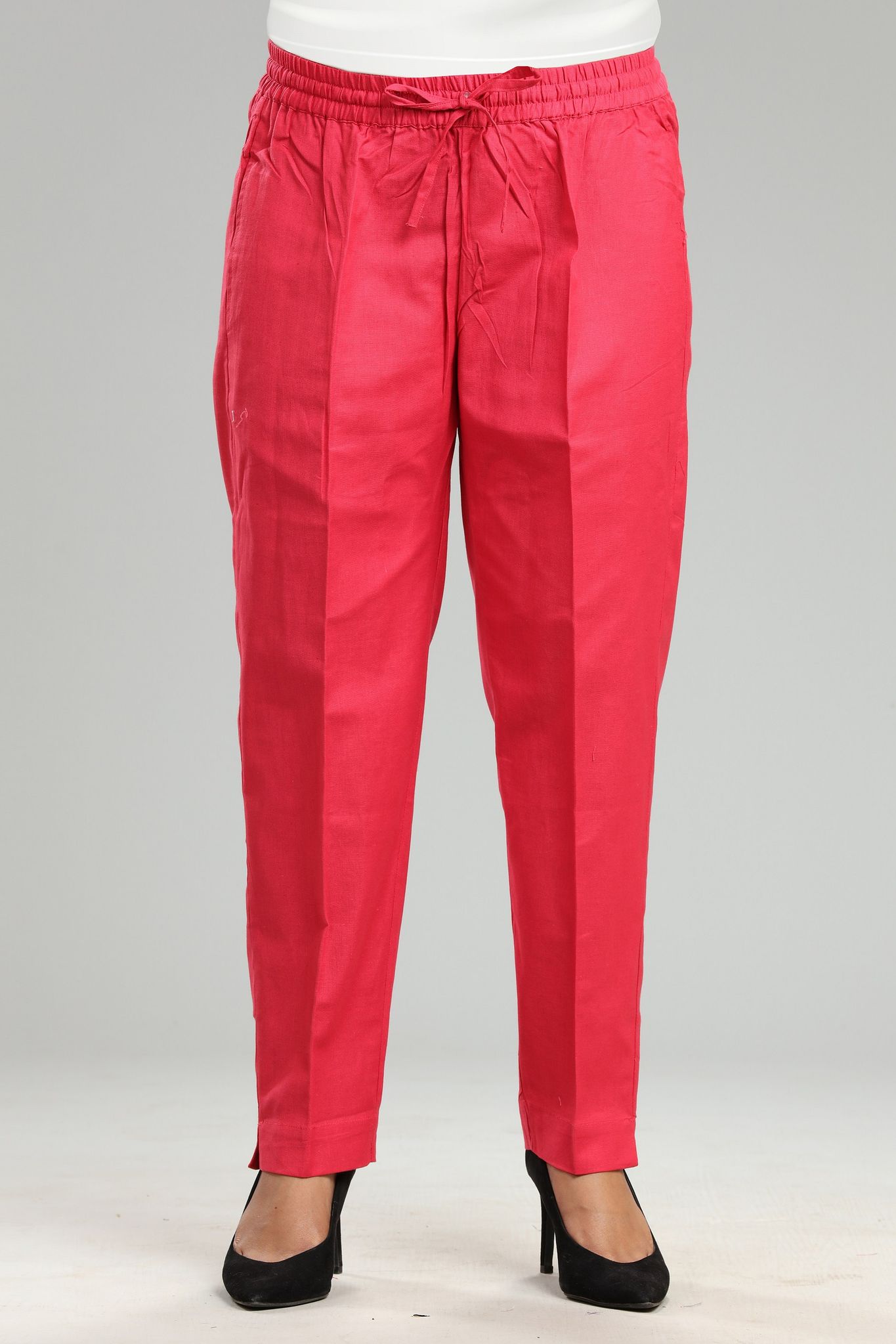 Women Coral Pink Pant Trousers