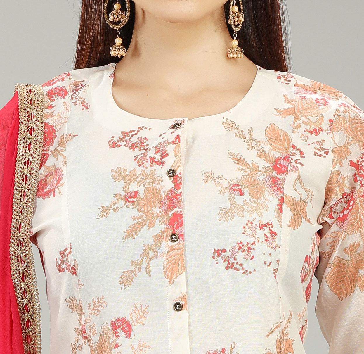 Omisha CC29 Off White Cotton Silk Sharara Suit Set