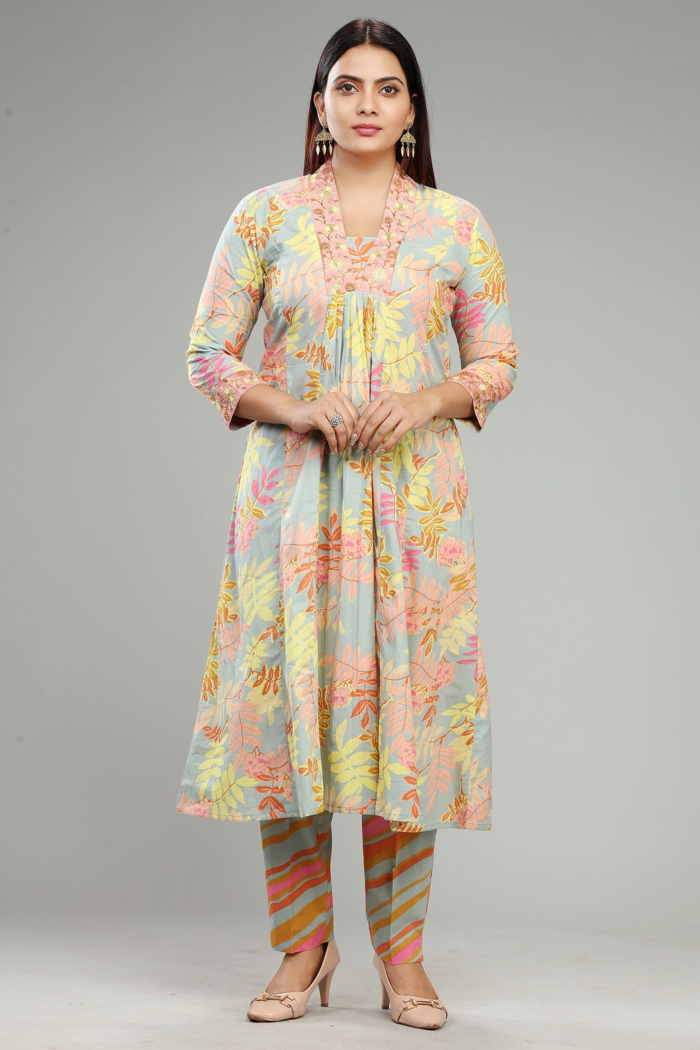 Mamata Multicolour I Cotton Kurta With Pant Set