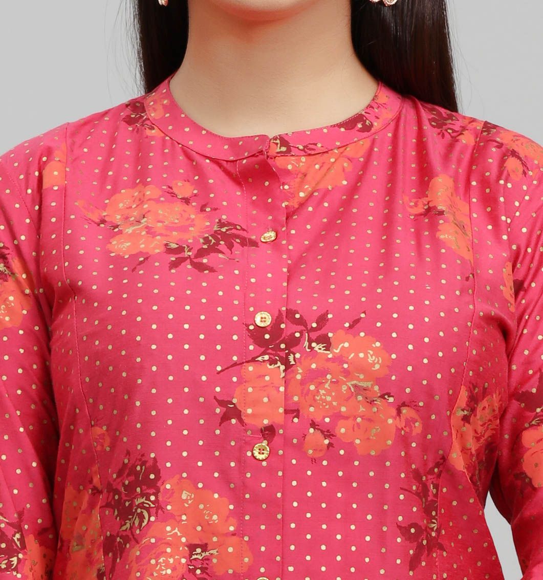 Megha Dark Pink Cotton Silk Suit Set